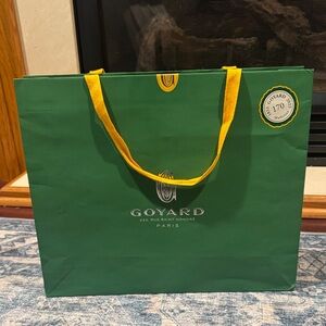 Goyard Green Tote with Yellow Straps